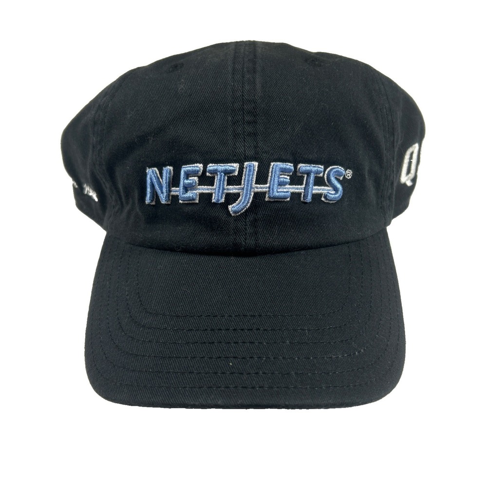 NetJets QS Golf Hat Cap Adjustable Black Blue Tour PGA Private Jet Business